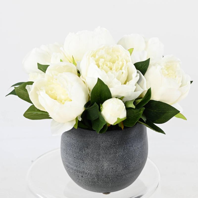 Composition Artificielle Pivoines Blanches